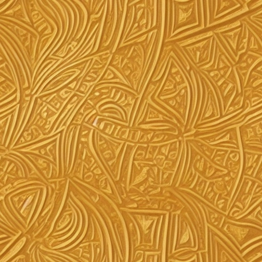 24347-139667931-a close up of a gold plate with intricate designs on it surface and a gold background with a black border, by Alberto Biasi.webp